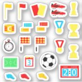 Voetbal flag Whistle Football Sticker (Voorkant)
