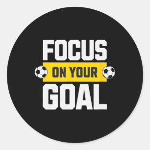 Voetbal Focus Op Uw Doel Coach Speler Voetbal Moed Ronde Sticker