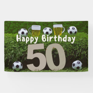Voetbal Football 50e verjaardag met bal Spandoek