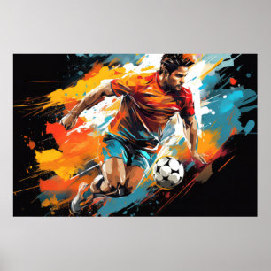 Voetbal Football Actie Sport Schilderen Abstracte  Poster