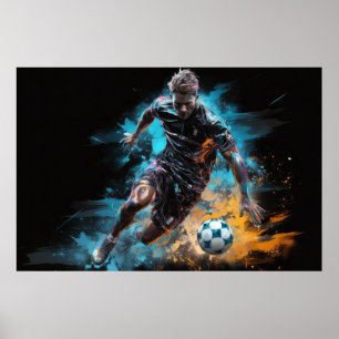 Voetbal Football Actie Sport Schilderen Abstracte  Poster
