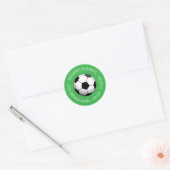 Voetbal Football bij groene aangepaste tekst Ronde Sticker (Envelop)