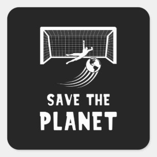 Voetbal Football Earth Day Save the Planet Vierkante Sticker