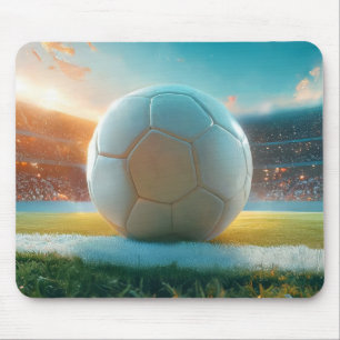 Voetbal Football in wit Muismat