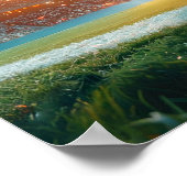 Voetbal Football in wit Poster (Hoek)