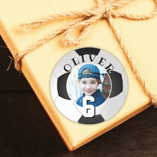Voetbal Football Kids Verjaardag Leeftijd Foto Ronde Sticker