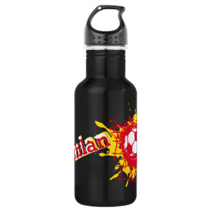 Voetbal football netjes naam rode drinken flesje waterfles