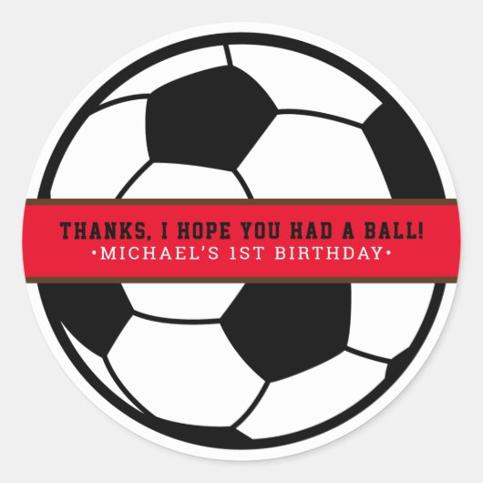 Voetbal Football Partij Ronde Sticker (Voorkant)