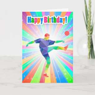 Voetbal / Football Speler Verjaardag Abstracte Kaa Kaart