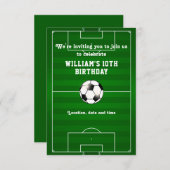 Voetbal Football veld aangepaste verjaardagsuitnod (Voorkant / Achterkant)