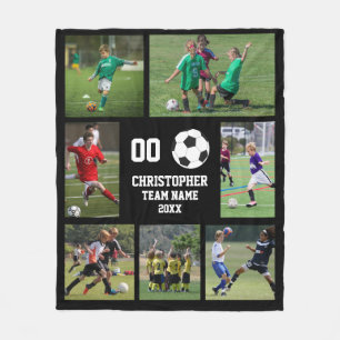 Voetbal foto collage fleece deken