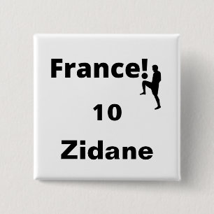 Voetbal Frankrijk, aanpasbaar Vierkante Button 5,1 Cm