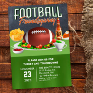 Voetbal Friendsgiving-dineruitnodiging Kaart