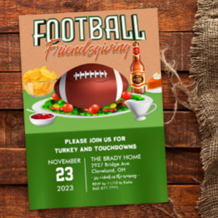 Voetbal Friendsgiving-dineruitnodiging Kaart