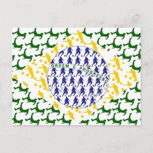 Voetbal Futebol team vlag braziliaanse kunstcadeau Briefkaart