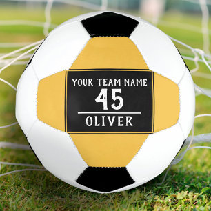 Voetbal Geel Zwart met Team Name Number