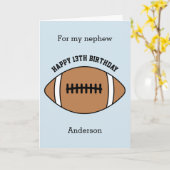 Voetbal Gefeliciteerd 13e Verjaardag Neef Kaart (Gele Bloem)