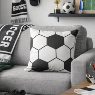 Voetbal geïnspireerd patroon geometrische print kussen