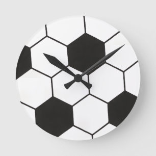 Voetbal geïnspireerd patroon geometrische print  ronde klok