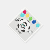 Voetbal gekleurde ballonnen servet (Hoek)