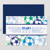 Voetbal Gekleurde Bar Bat Mitswa Uitnodiging (Voorkant / Achterkant)