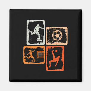 Voetbal Gekleurde Retro Magneet