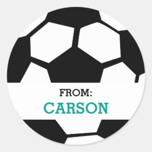 Voetbal gepersonaliseerd van sport thema party ronde sticker