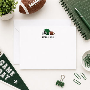Voetbal Gepersonaliseerde Monogram Initiaal Notitiekaartje