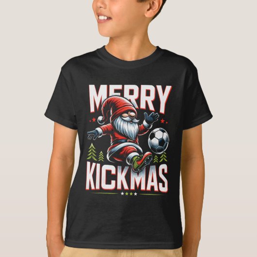 Voetbal Gnome Merry Kickmas T-shirt (Voorkant)