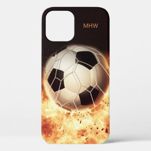 Voetbal Goal aangepaste monogram telefoongevallen iPhone 12 Hoesje