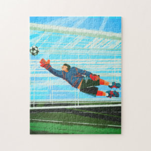 Voetbal Goalie Goalkeeper Keeper Jumping Legpuzzel