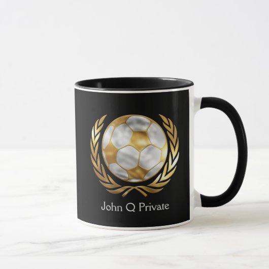 Voetbal Goud en Zilver Custom Mok (Rechts)
