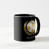 Voetbal Goud en Zilver Custom Mok (Voorkant rechts)