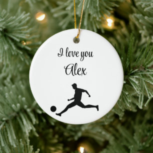 Voetbal Grafiek – Grappige Sport Cartoon Keramisch Ornament