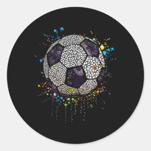 Voetbal Grappige Stip Dag T-Shirts Voor Kinderen M Ronde Sticker
