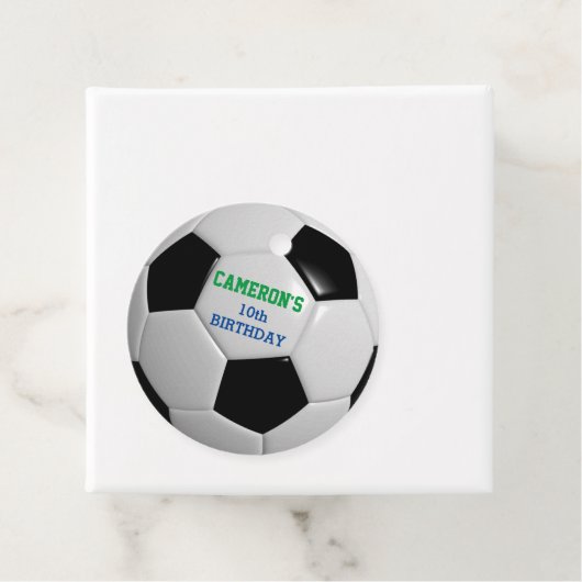 Voetbal groen en blauw bedankjes labels (In situ)