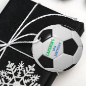 Voetbal groen en blauw bedankjes labels