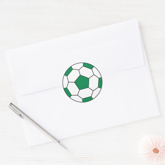 Voetbal Groene Sticker (Envelop)