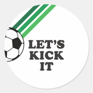Voetbal Groene Strepen Laten we het vieren Verjaar Ronde Sticker