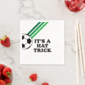 Voetbal Groene Strepen Pet Trick 3e Verjaardag Servet (Insitu)