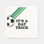 Voetbal Groene Strepen Pet Trick 3e Verjaardag Servet (Voorkant)