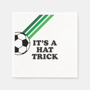 Voetbal Groene Strepen Pet Trick 3e Verjaardag Servet