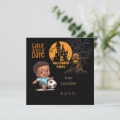 Voetbal halloween voor speler kaart (Staand voorkant)