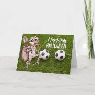 Voetbal Happy Halloween met ballen Kaart