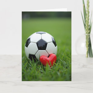 Voetbal Hart Liefde Spel Fotokaart Kaart