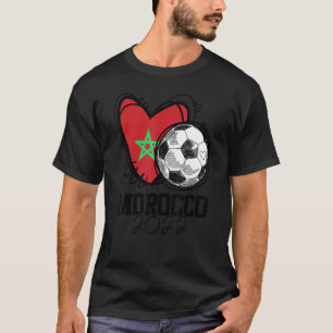 Voetbal Hart Marokko Vlag Marokkaanse Voetbal T-shirt