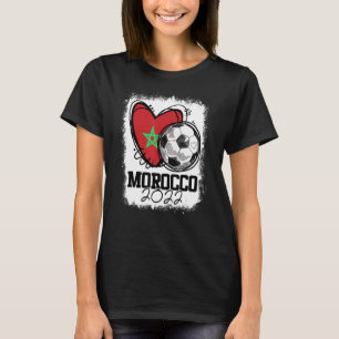 Voetbal Hart Marokko Vlag Marokkaanse Voetbal T-shirt