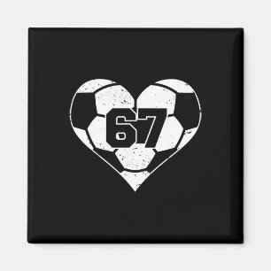 Voetbal Hart Nummer 67 Jersey Stijl Sport Fan Moed Magneet
