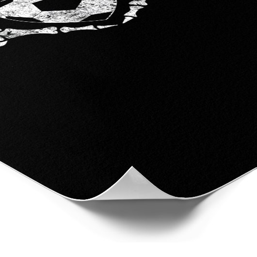 Voetbal Hart Skelet Hand Halloween Kostuum Poster (Hoek)