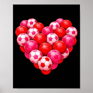 Voetbal Hart Valentijnsdag Voetbal Liefhebber Mann Poster